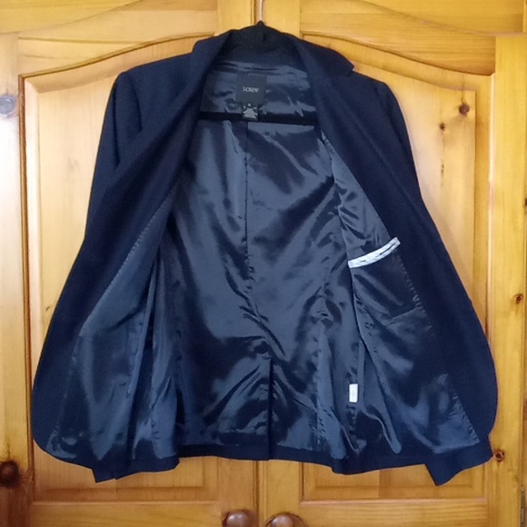 J. Crew Women's Black Classic Fitted Cotton Blazer Jacket 2 - Picture 10 of 14